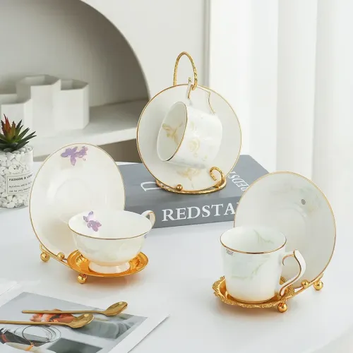 鐵藝杯架下午茶咖啡杯碟收納酒杯托盤收納家用茶杯展示架 鐵藝杯架下午茶咖啡杯碟收納酒杯托盤收納家用茶杯展示架