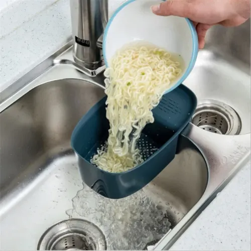 廚房水池凹槽多功能馬鞍瀝水籃 食物殘渣過濾水果收納瀝水架